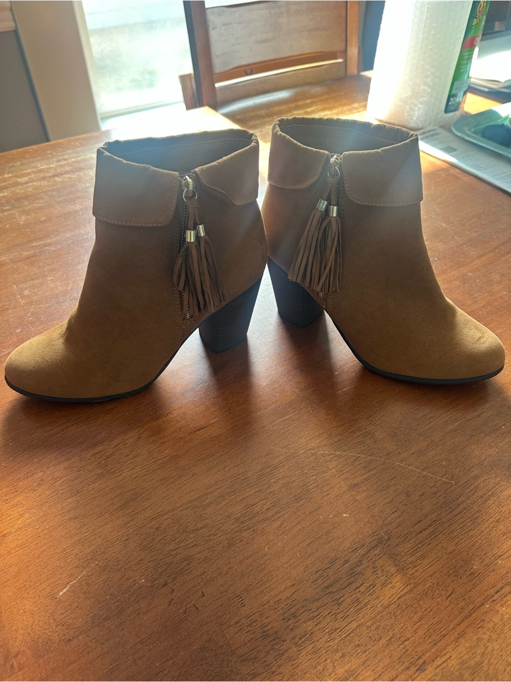 LC Lauren Conrad Suede Foldover Ankle Booties - Size 9